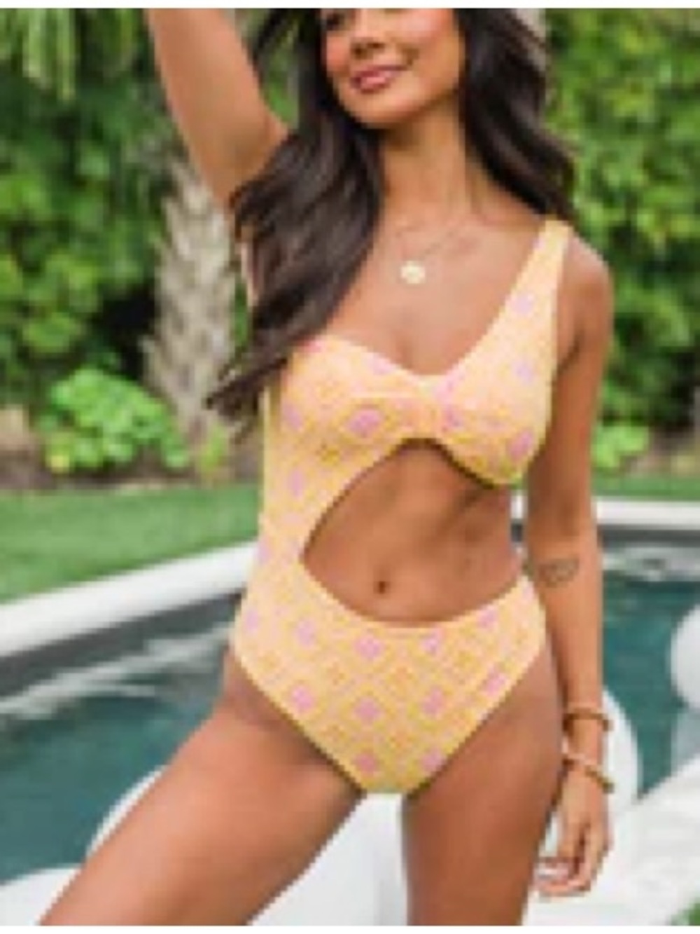 Pink Lily Cutout One-Piece Swimsuit